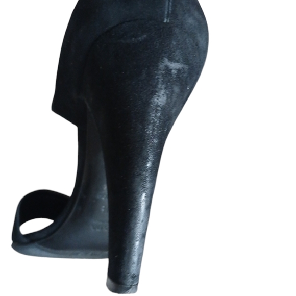Prada Black Suede Heels Sandals Women's Size 8.5 - Picture 10 of 14